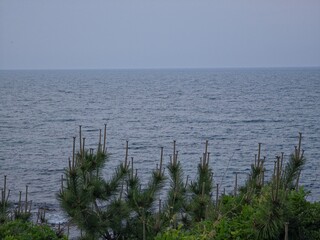 Peaceful natural landscape, sky and sea and clouds calm and beautiful seascape background, Yeongdeok sea, South Korea - 평화로운 자연 풍경, 수평선, 하늘과 바다와 구름 고요하고 아름다운 바다 풍경 배경, 영덕바다, 한국