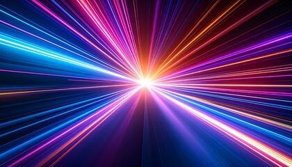 Abstract Light Rays Radiating From a Central Point