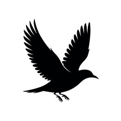 Obraz premium Bird flying silhouette vector illustration perfect for nature designs avian themes and ornithology graphics use 