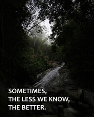 Life quotes - Sometimes, the less we know, the better.