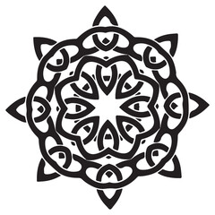 Celtic tribal tattoo design with ornamental knot and animal art elements