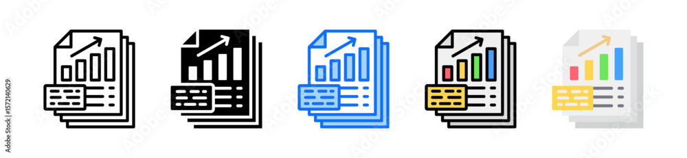 Poster raw icon set multiple style collection