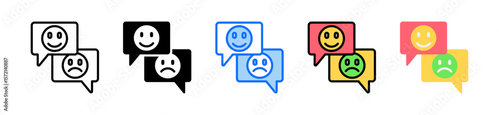 Poster feedback icon set multiple style collection
