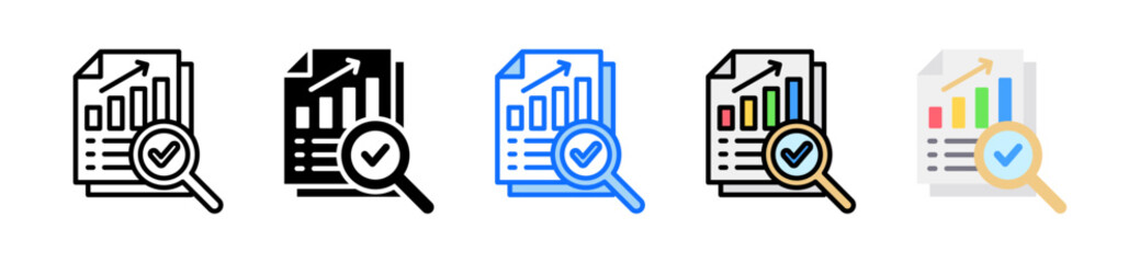 Analysis Icon Set Multiple Style Collection