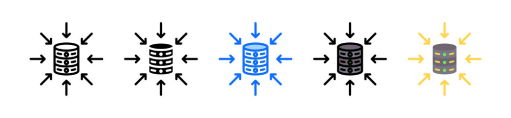 Aggregation Icon Set Multiple Style Collection