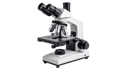 Modern microscope isolated on transparent background