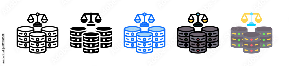 Poster data ethics icon set multiple style collection