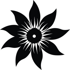 Fototapeta premium Passion Flower Vector Silhouette in Minimal Clean and Simple Style Silhouette Vector Art Illustration