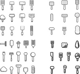 meat tenderizer icon, meat mallet icon, tenderizing tool icon, kitchen tool icon, cooking utensil icon, meat hammer icon, double-sided mallet icon, spiked meat tenderizer, flat side ten