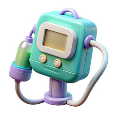 3d render of cute cartoon medical device isolated on transparent background