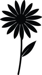 Rudbeckia Vector Silhouette in Minimal Clean and Simple Style Silhouette Vector Art Illustration