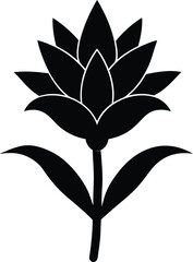 Tuberose Vector Silhouette in Minimal Clean and Simple Style Silhouette Vector Art Illustration