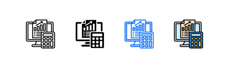 Accounting Icon Set Multiple Style Collection