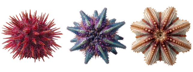Colorful Sea Stars on Transparent Background for Marine Life Designs