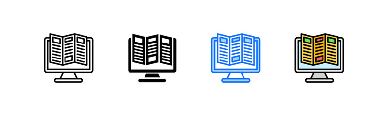 Print Icon Set Multiple Style Collection