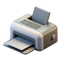 3d realistic printer model isolated on transparent background