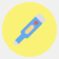 Icon thermometer. Medical elements. Icon in color mate style.