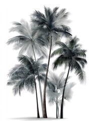 Monochrome palm trees