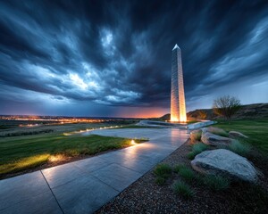 Monument under dramatic sky