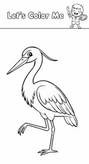 Children's coloring pictures of an egret