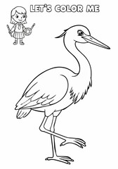 Obraz premium Children's coloring pictures of an egret