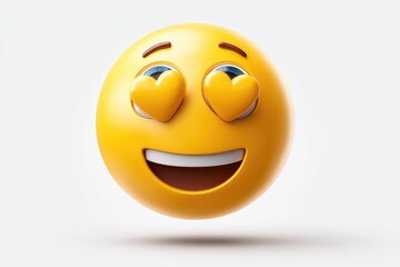 Fototapeta premium Smiling face with hearts in its eyes.