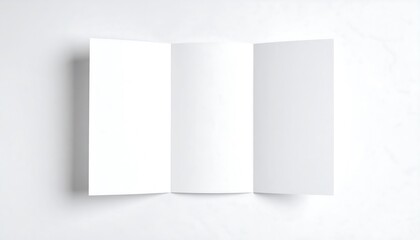 Fototapeta premium Blank White Trifold Brochure Mockup for Design Presentation