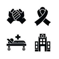 Medical icons showing support hospital and patient