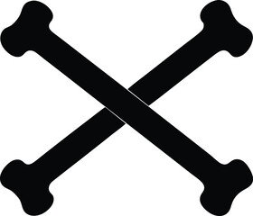 crossed bones vector icon. Halloween Related Vector Icon.