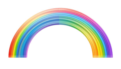 Bright vector illustration of a heart-shaped rainbow, a colorful design element symbolizing nature's spectrum against a white background