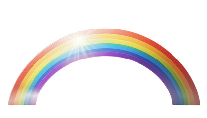 Obraz premium A vibrant spectrum of colorful rainbow illustrations against sky and white backgrounds, featuring bright design elements and weather symbols