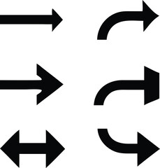 Collection of black arrows in silhouette style