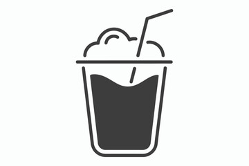Stylized icon of a cold beverage with foam and a straw