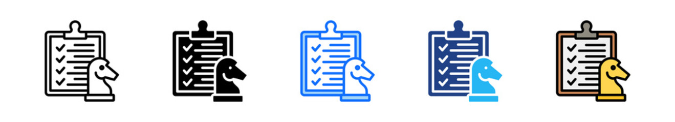 Strategy Icon Set Multiple Style Collection