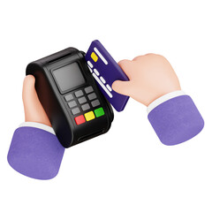3D Rendering of Credit Card Payment Terminal