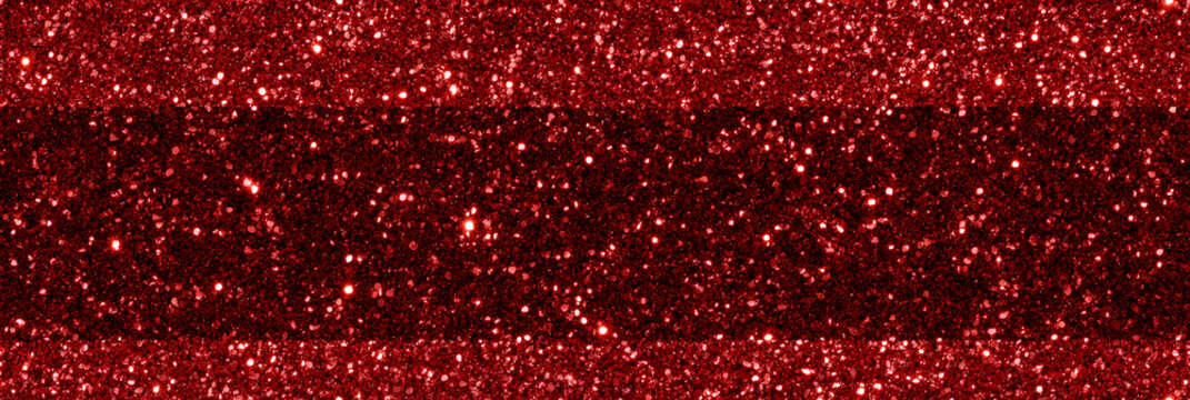 A seamless continuous red glittery pattern with shiny texture and sparkling surface ideal for design, featuring a red sequin fabric backdrop, red sparkles, and a shimmering red wall or wallpaper