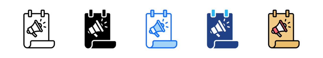 Poster Icon Set Multiple Style Collection