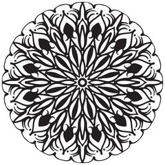 Abstract floral lace ornament with round flower design and vintage decorative elements