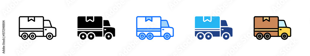 Poster delivery icon set multiple style collection
