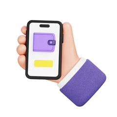 3D Render of a Hand Holding a Phone