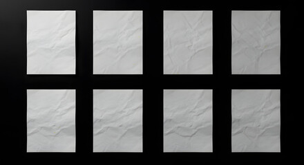 Blank Crumpled White Paper Sheets on Transparent Background for Creative Design