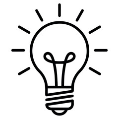Lightbulb icon vector illustration idea concept creativity innovation solution inspiration thinking bright 