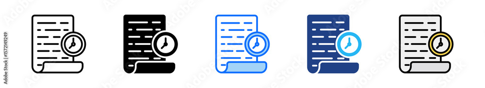 Poster history icon set multiple style collection