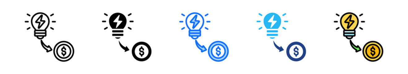 Idea Make Money Icon Set Multiple Style Collection