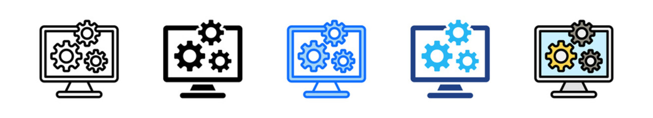 Configuration Icon Set Multiple Style Collection