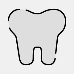 Icon teeth. Medical elements. Icon in filled line style.