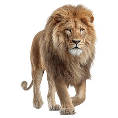 Obraz premium Majestic Lion Walking with Grace on Transparent Background