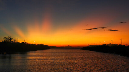 Scenic View of Lake at Sunset
