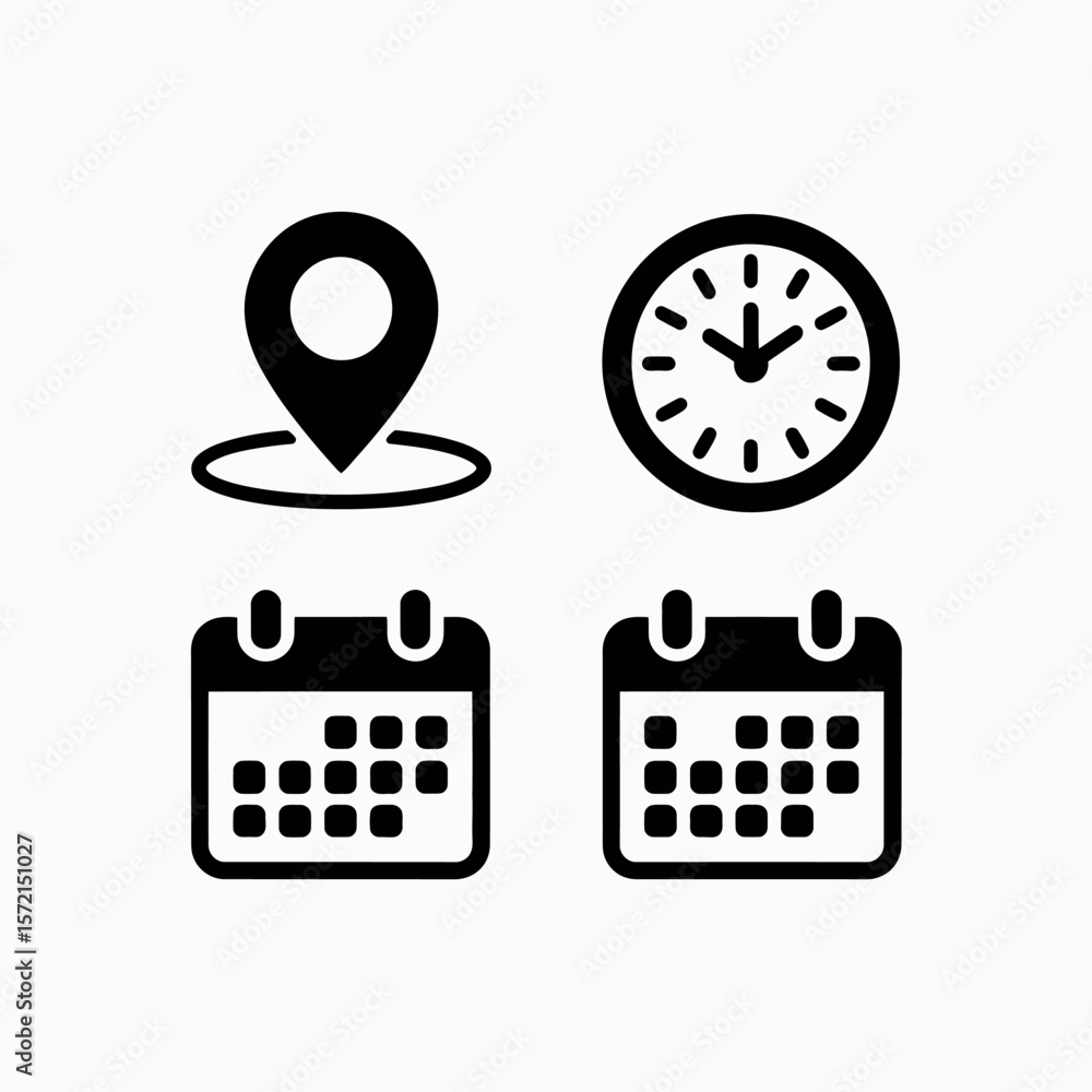 Poster simple clean vector illustration template with basic shapes and colors