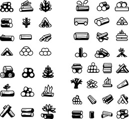 firewood icon, stacked firewood icon, chopped firewood icon, split firewood icon, campfire firewood icon, fireplace firewood icon, outdoor firewood icon, seasoned firewood icon, hardwoo